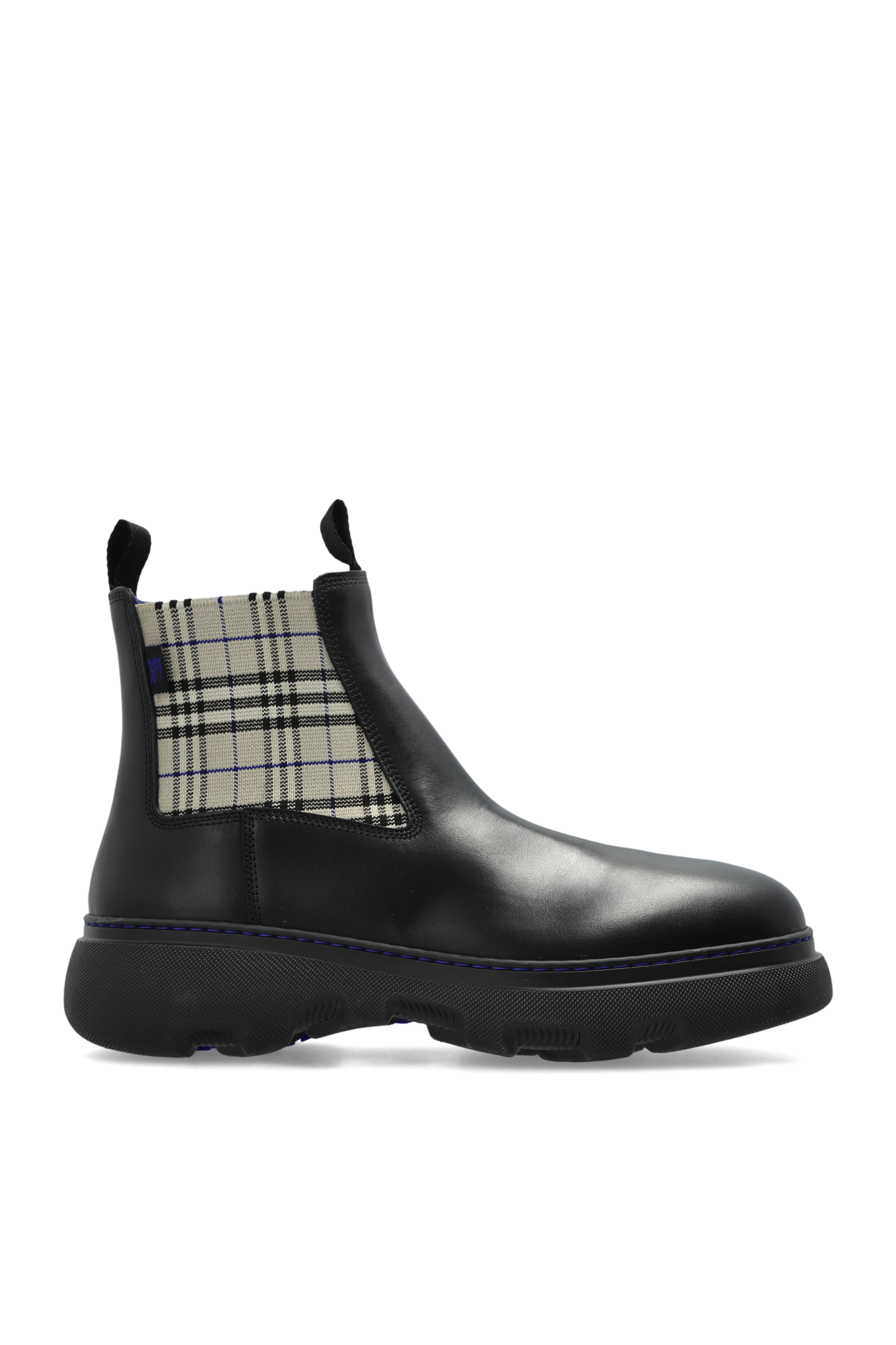 【BURBERRY】ANKLE BOOTS Burberry Vintage Check Detail Chelsea Leather Ankle Boots